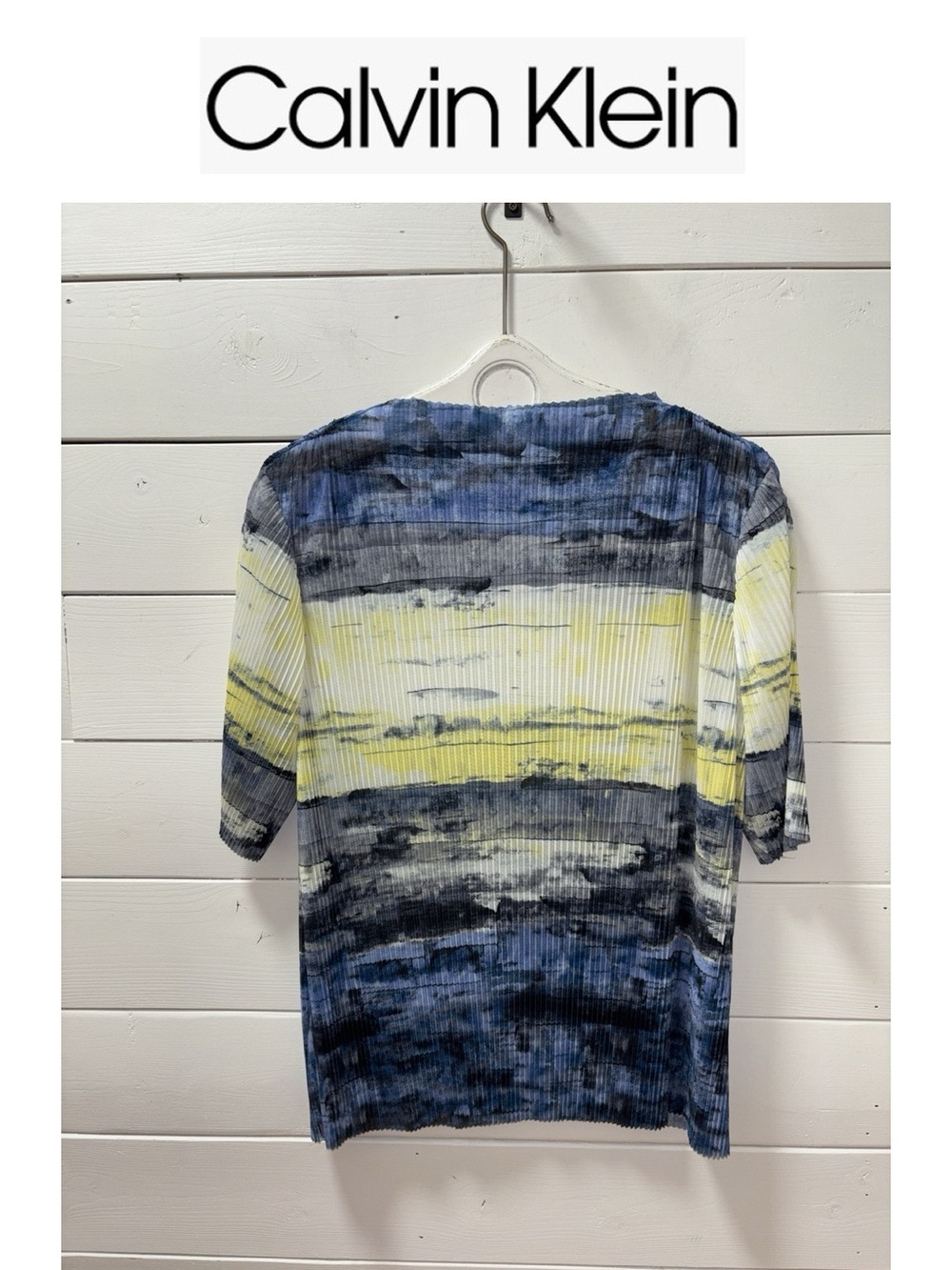Calvin Klein Pleated Semi-Sheer Top – Size XL
